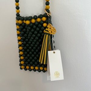 *NWT* Tory Burch Beaded Phone Purse *HAND CRAFTED* *RARE*